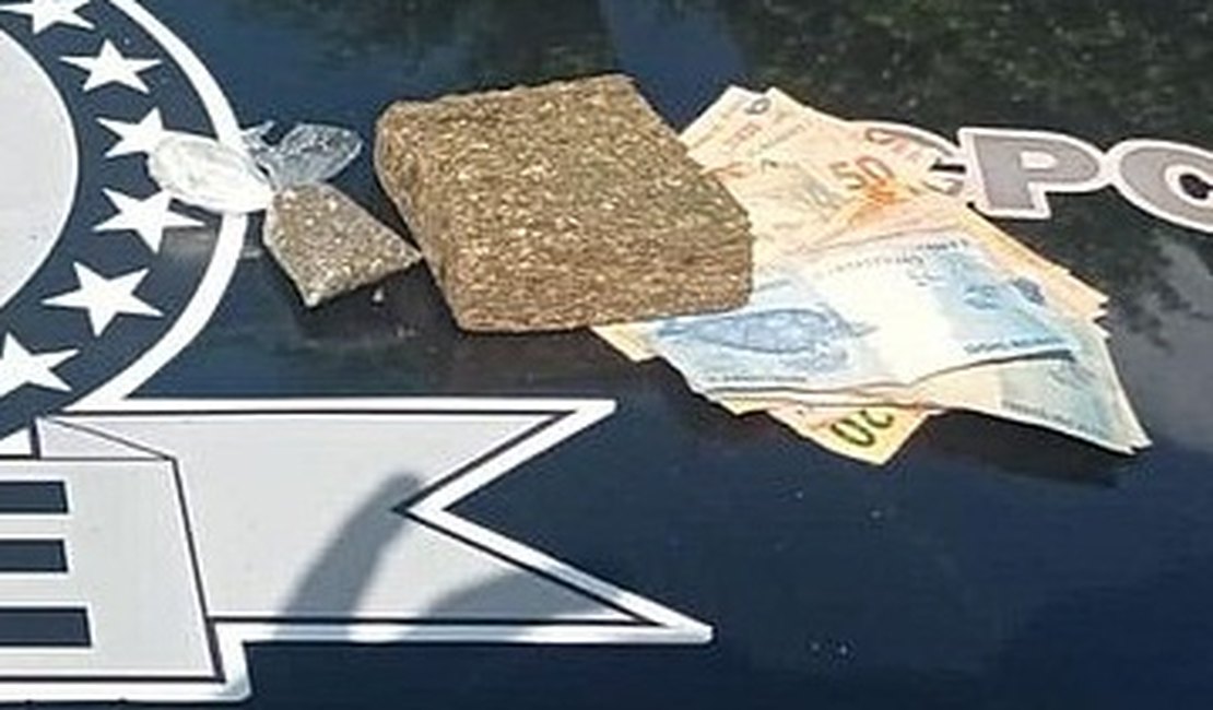 Suspeito de homicídio tenta fugir, mas é capturado com drogas e dinheiro