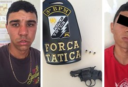 Dupla tenta fugir da Força Tática, mas é detida com arma em Arapiraca