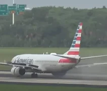 Voo é cancelado após pneu de avião explodir na decolagem