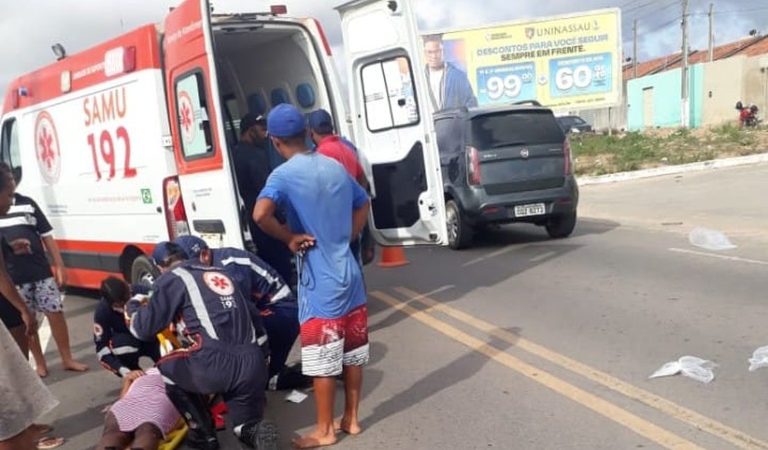 Colisão entre motos deixa mulher ferida na AL 115, em Arapiraca
