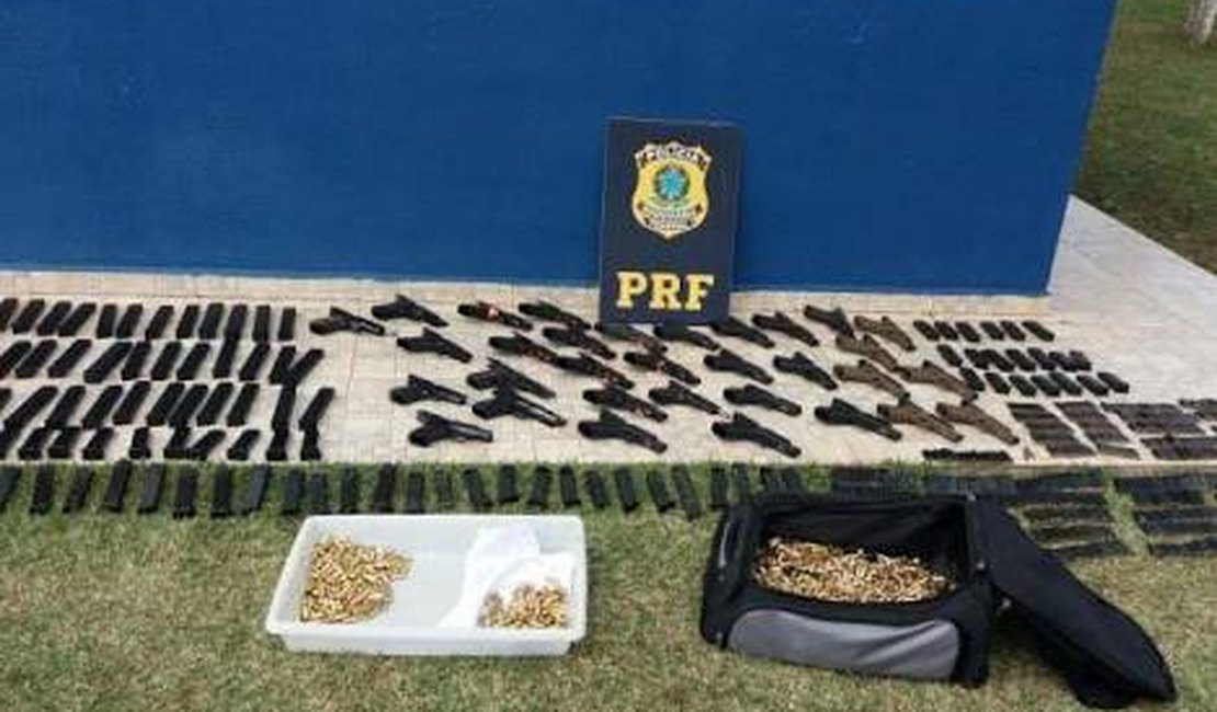 Polícia Rodoviária Federal apreende armas que iam para o Rio de Janeiro