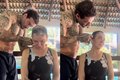 Cantor Lucas Lucco ajuda mãe a raspar a cabeça após retorno da alopecia