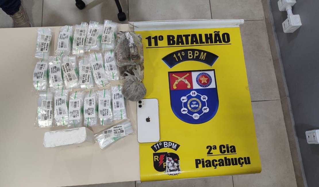 PMAL apreende drogas e prende suspeito de tentativa de homicídio em ocorrências no interior