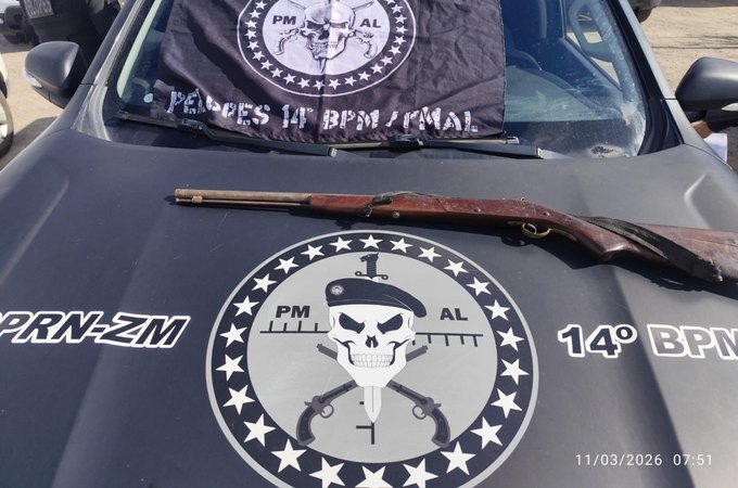 Polícia Militar apreende três armas de fogo e munições no interior de Alagoas