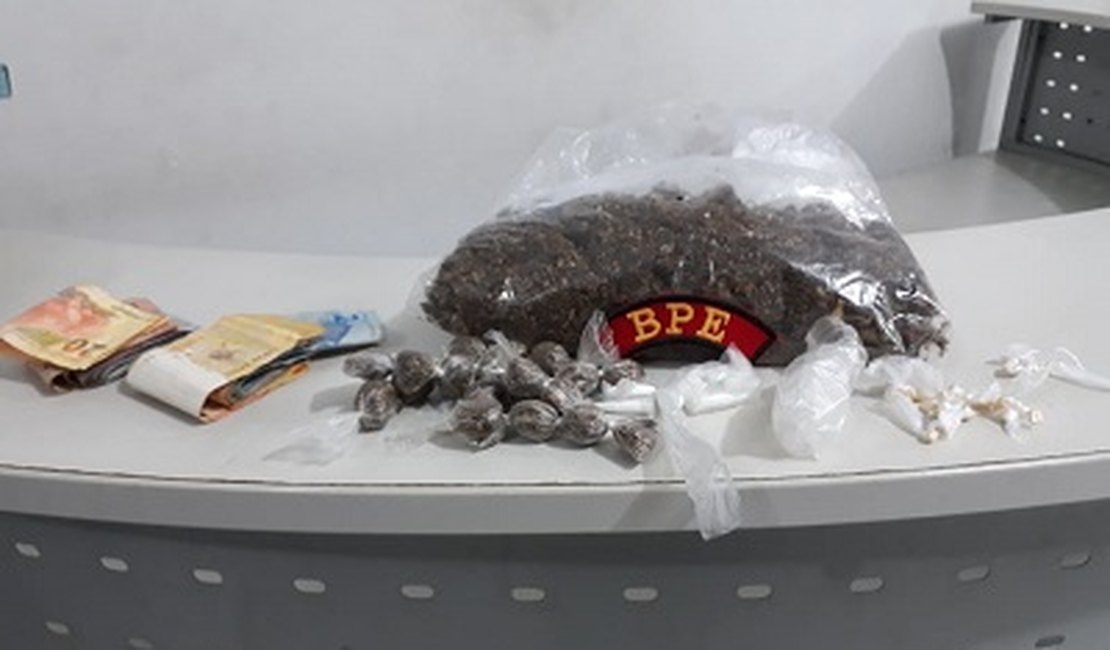 PM prende jovem com maconha, crack e cocaína em Maceió
