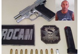 Rocam prende homem por porte ilegal de arma de fogo; foragido da justiça