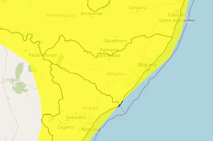Deve chover em todas as cidades de Alagoas nesta terça-feira (5), segundo Inmet