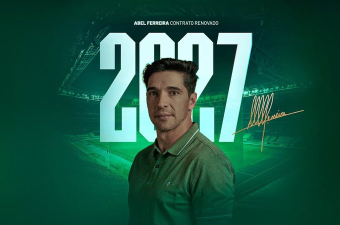 Abel Ferreira renova com o Palmeiras até 2027