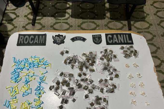 Polícia Militar prende jovem flagrado com cocaína, maconha e crack, em Arapiraca