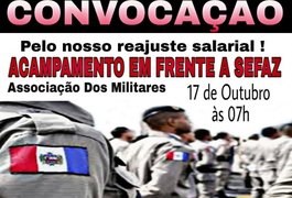 Por reajuste, militares vão acampar à porta da Sefaz nesta terça-feira, em AL