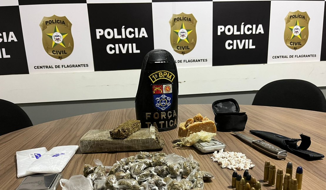 Força Tática do 1º Batalhão apreende drogas e munições na Favela da Torre, no Vergel