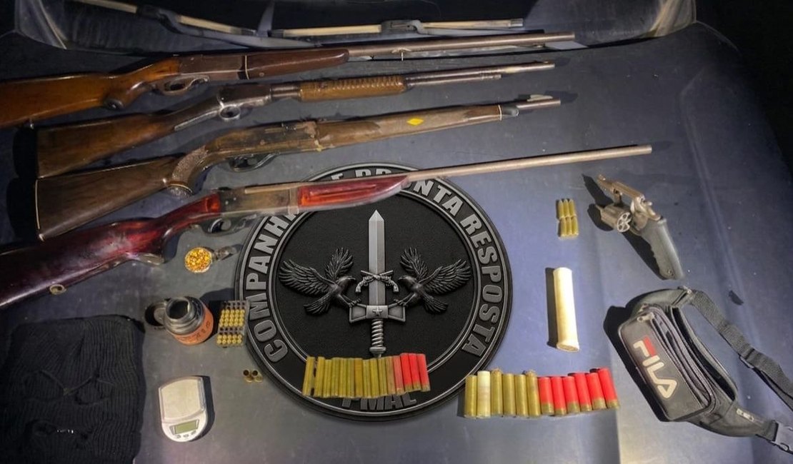 Operação RENOE prende homem com revólver e arsenal de espingardas em Japaratinga