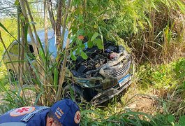 Motorista perde controle de carro, sai da pista e fica ferido na AL 101