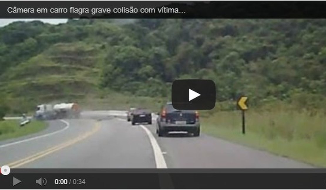 Câmera em carro flagra grave colisão com vítimas