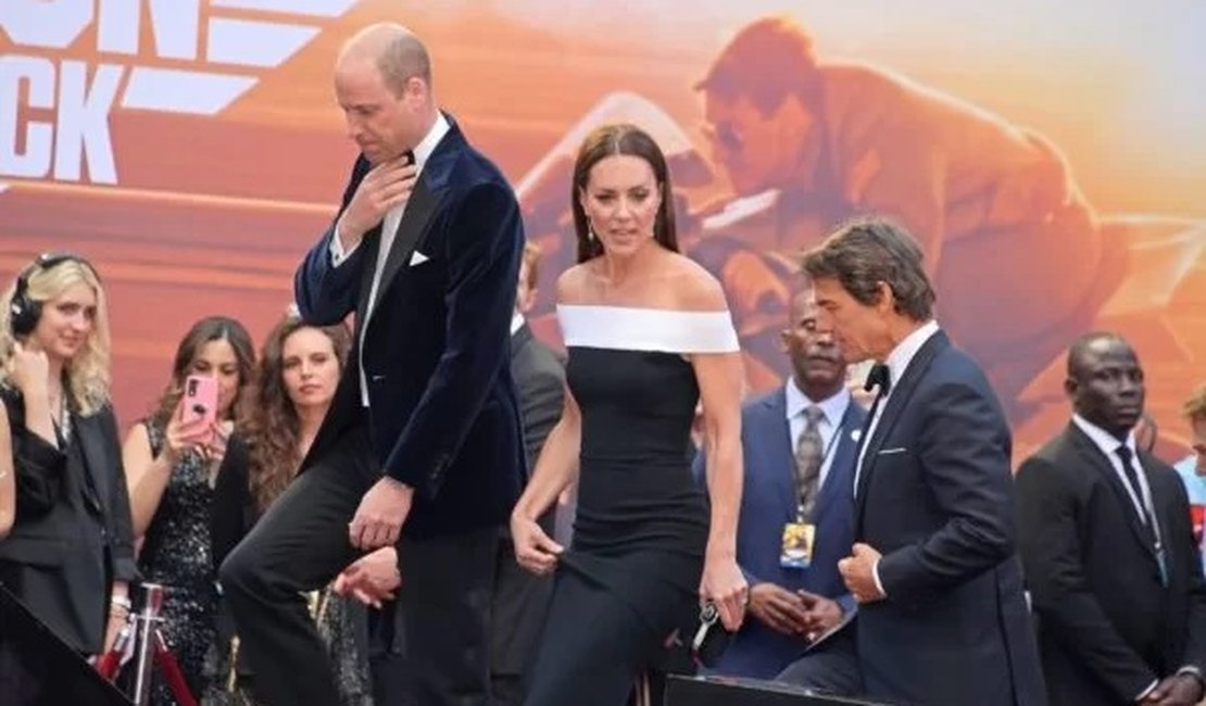 Viraliza vídeo de príncipe William com ciúmes de Kate Middleton interagindo com Tom Cruise