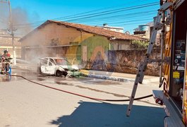 Motorista sai de casa para fazer exame médico e carro é destruído por incêndio, em Arapiraca