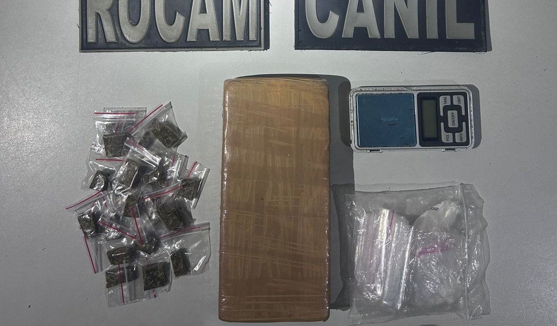 Durante ação do Canil e da Rocam, homem é preso por tráfico de drogas, em Arapiraca