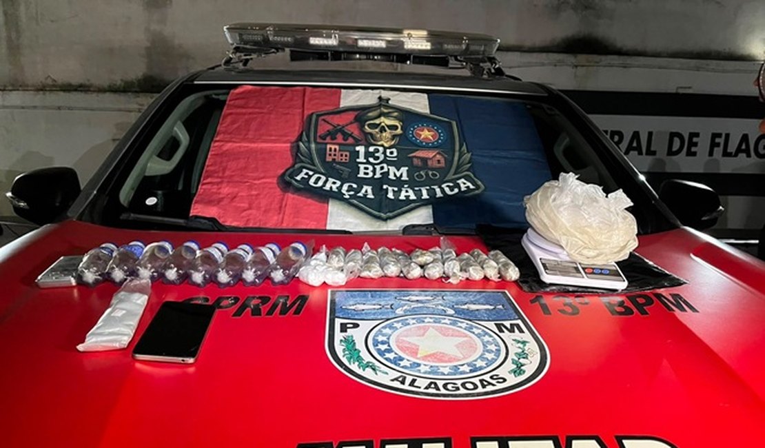 Força Tática do 13° BPM prende homem por tráfico de drogas no Jacintinho