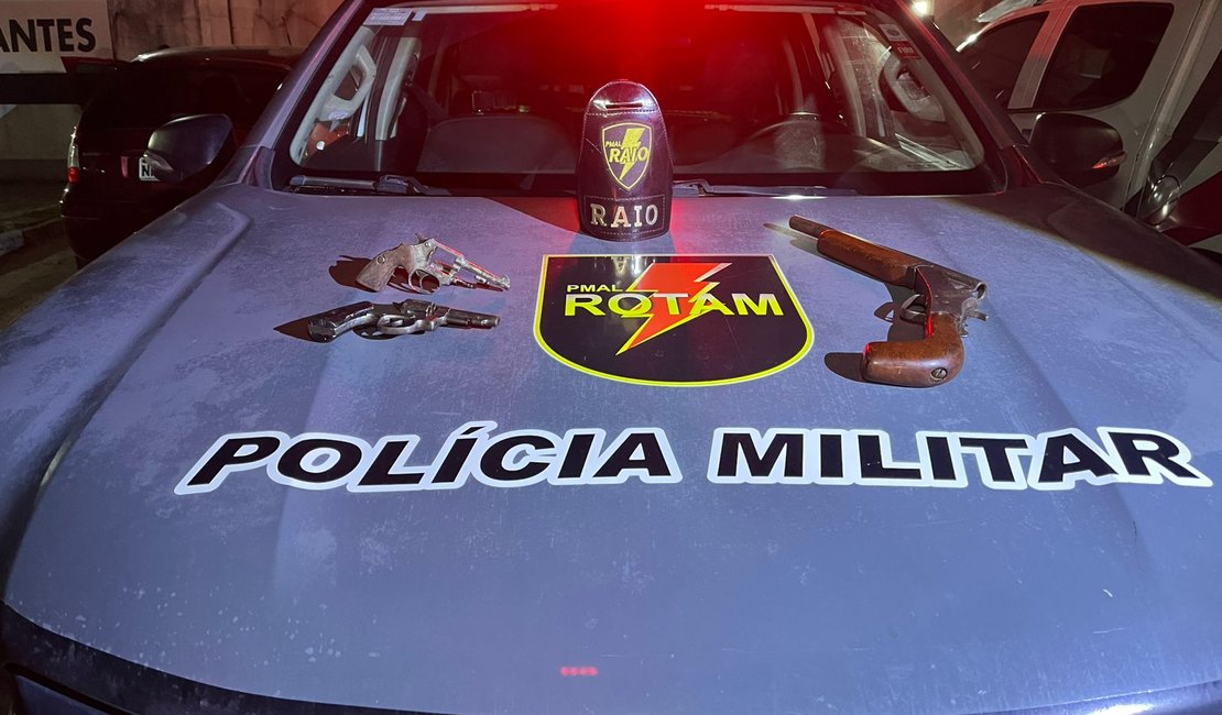 Companhia de Raio e Rotam apreendem três armas de fogo no Conjunto Medeiros Neto