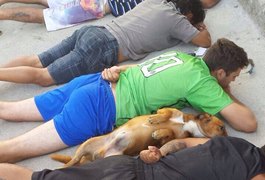Cão se deita ao lado de suspeitos durante abordagem policial em SC