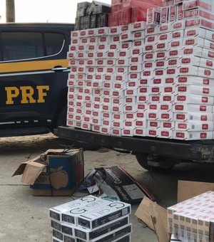 Operação prende homem e apreende 2.228 carteiras de cigarros contrabandeados em rodovia alagoana