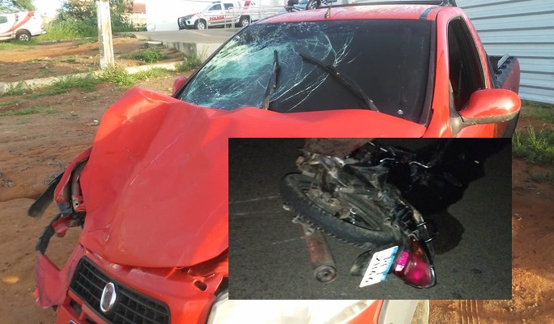 Motociclista morre em colisão envolvendo carro e moto na AL 115, em Palmeira dos Índios