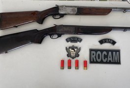 Trio é preso após polícia encontrar espingardas em carro de passeio, em Arapiraca