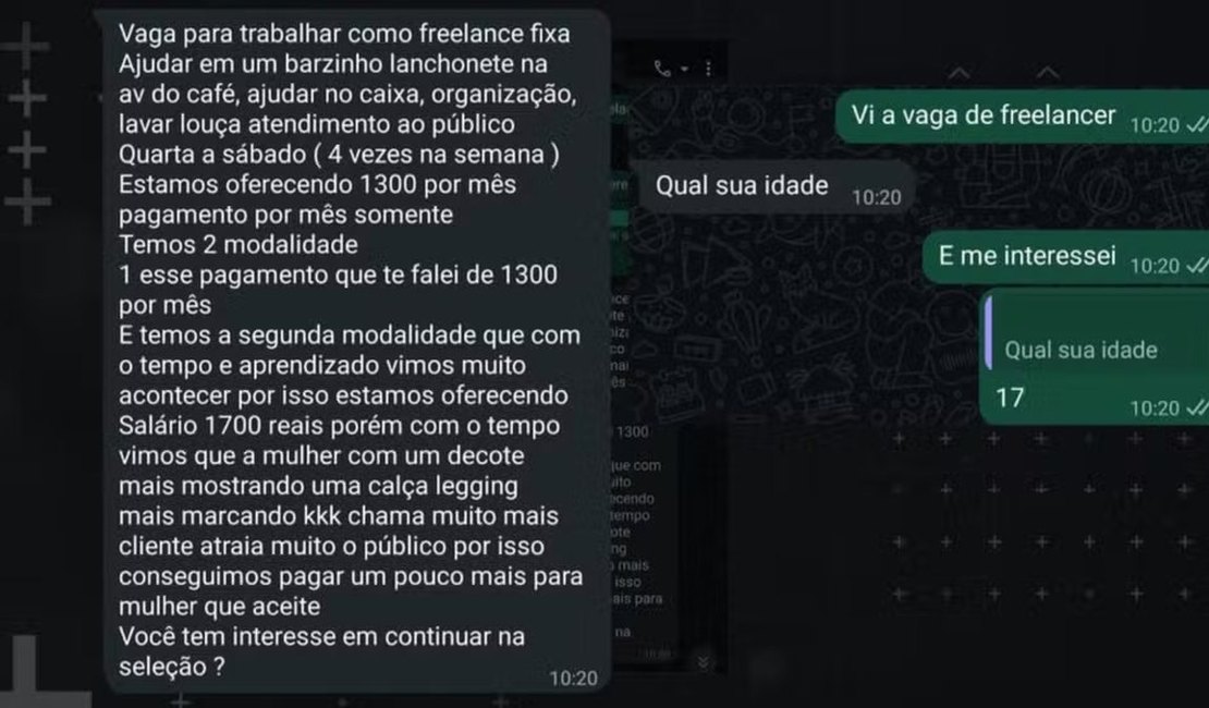 Hamburgueria é denunciada por adolescente após oferta de trabalho com 'bônus' por uso de roupa curta