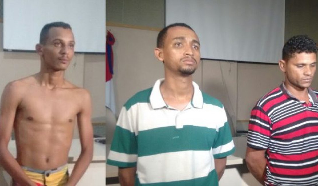 Polícia Civil apresenta trio suspeito de assassinar vigilante da Adefal