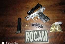 Jovem é detido com pistola 380 e quase 80 munições em Arapiraca