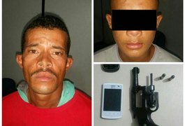 Dupla é detida acusada de porte ilegal de arma de fogo, em Jequiá da Praia, AL