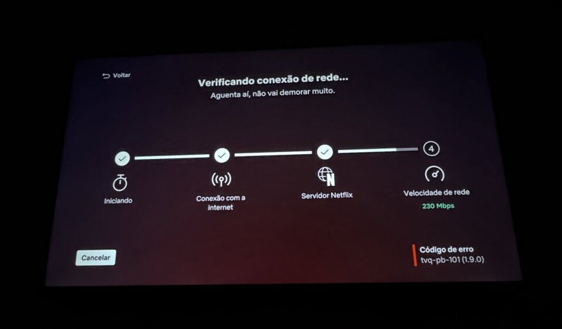 A Netflix não está funcionando