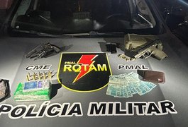Polícia Militar apreende duas armas de fogo e meio quilo de maconha após denúncia no Jacintinho