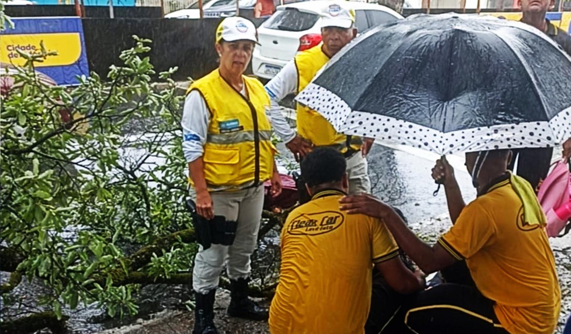 Agentes do Ronda no Bairro socorrem jovem atingida por queda de galho de árvore na Pajuçara