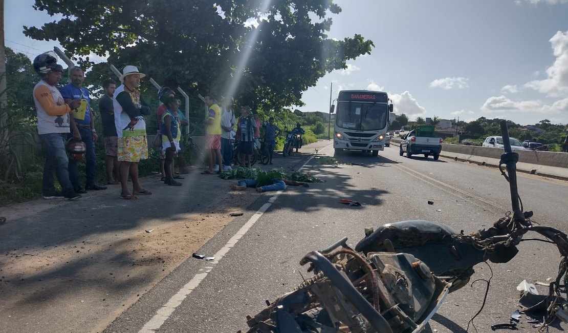 Motociclista morre após invadir a contramão na AL-110, em Arapiraca