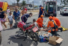 Casal fica ferido após acidente entre carro e moto na AL-220, em Arapiraca