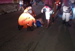 Idosa é atropelada por motocicleta no bairro Cacimbas, em Arapiraca