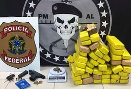 Operação conjunta apreende 25 Kg de maconha e prende casal em Quebrangulo