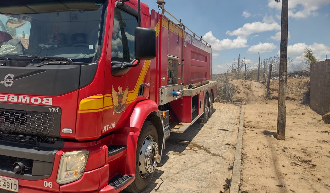 Incêndio atinge área de vegetação no bairro Canafístula e bombeiros são acionados