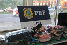 PRF prende uma pessoa e apreende mercadorias falsificadas na BR-316, em Atalaia