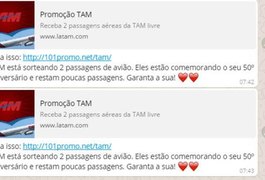 Golpe no WhatsApp oferece passagens da TAM a usuários