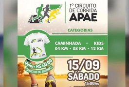 1º Circuito de Corrida APAE terá renda revertida para a construção da nova sede, em Arapiraca