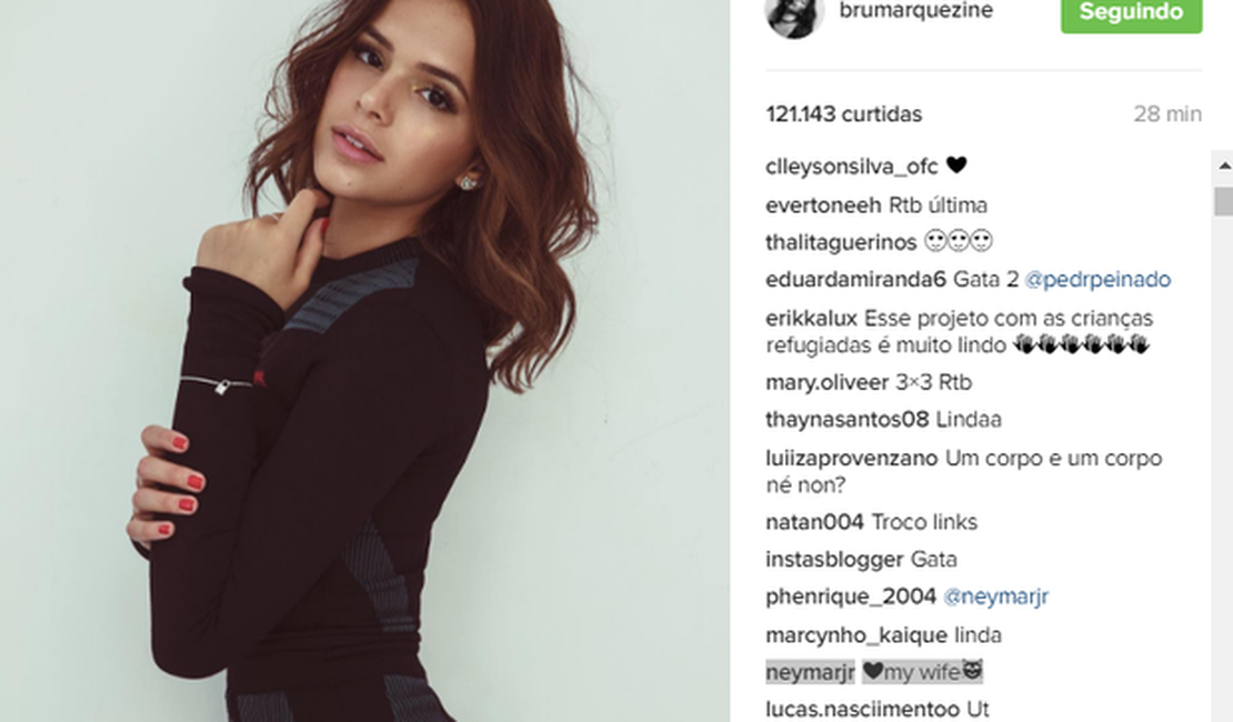 Neymar posta comentário sobre Bruna Marquezine e fãs pedem casamento