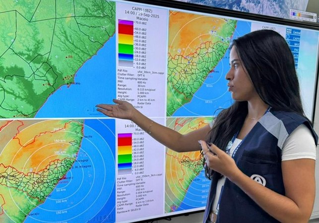 Semarh emite alerta para chuvas fortes e rajadas de vento em Alagoas