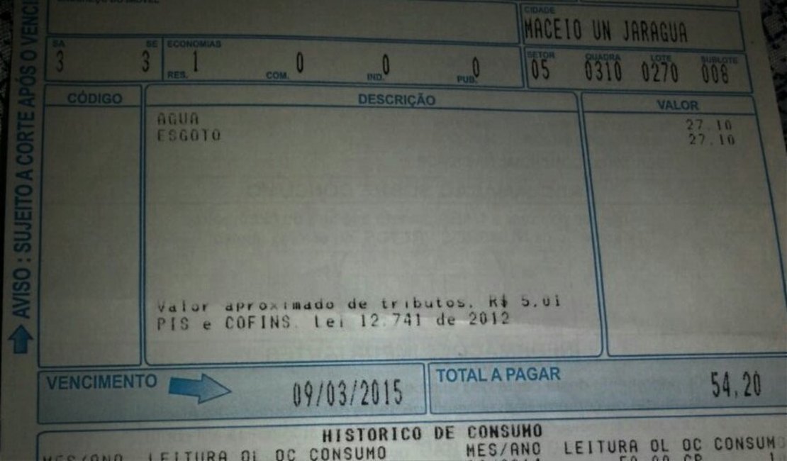 Tarifa de água deve subir quase 10% a partir de julho, em AL