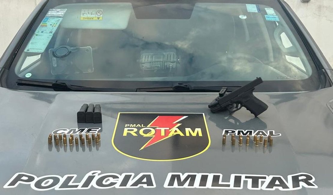 Arma de fogo escondida em guarda-roupa é apreendida dentro de condomínio em Maceió