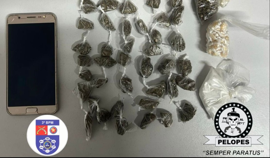 Jovem é preso suspeito de tráfico de drogas em Arapiraca