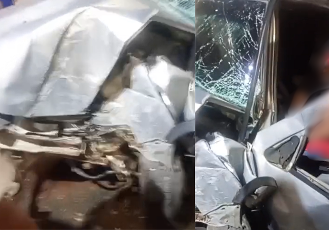 Carro atravessa canteiro e invade mercadinho após motorista perder o controle em Rio Largo