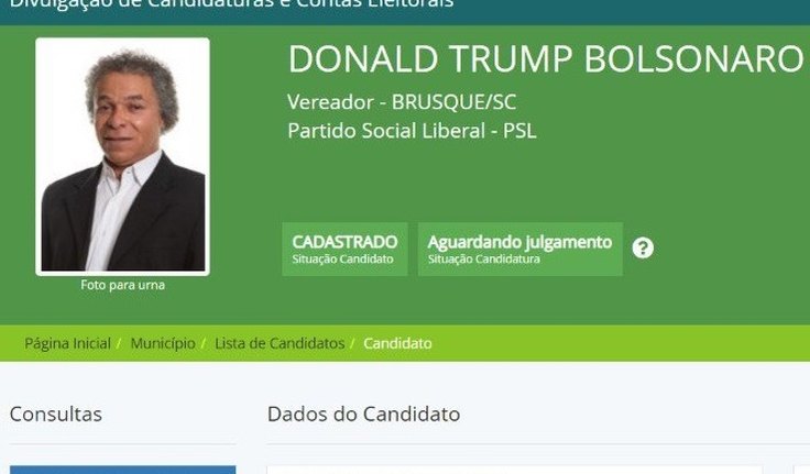 Candidato a vereador se registra como Donald Trump Bolsonaro em Santa Catarina