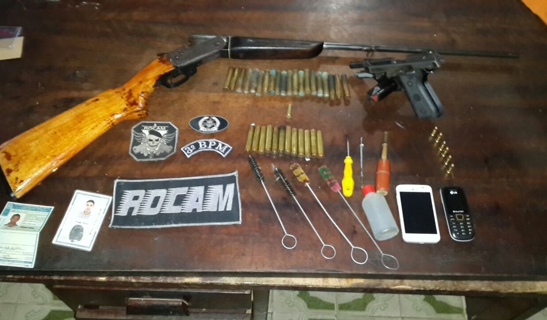 ROCAM do 3º BPM prende três suspeitos de assalto e apreende rifle em Arapiraca